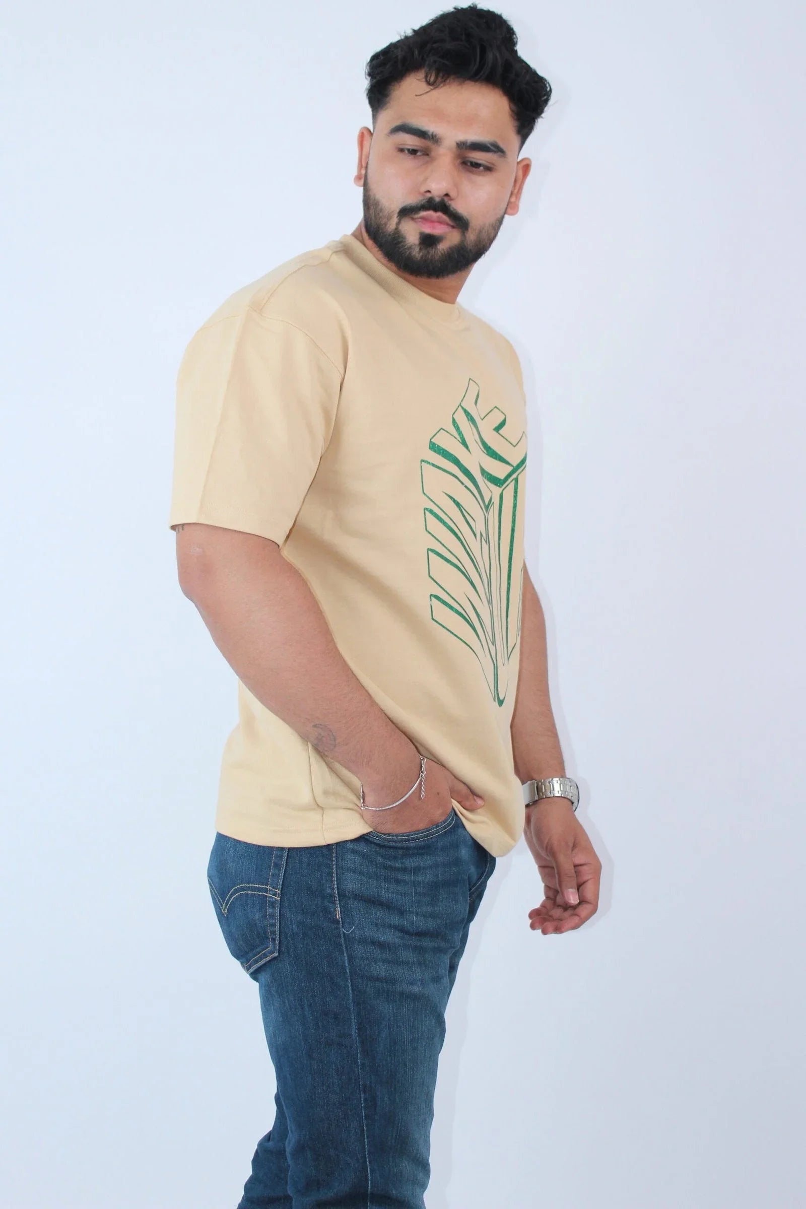 Printed Oversized Crew Neck T-Shirt - Calywer