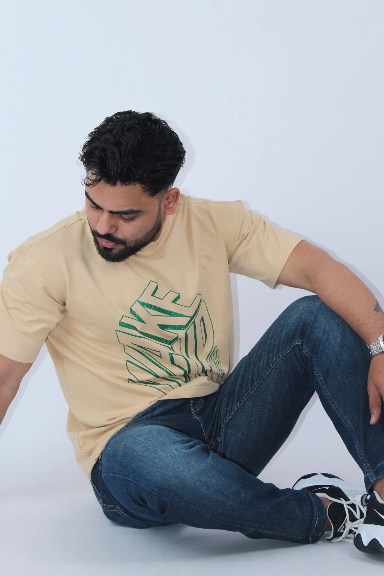 Printed Oversized Crew Neck T-Shirt - Calywer