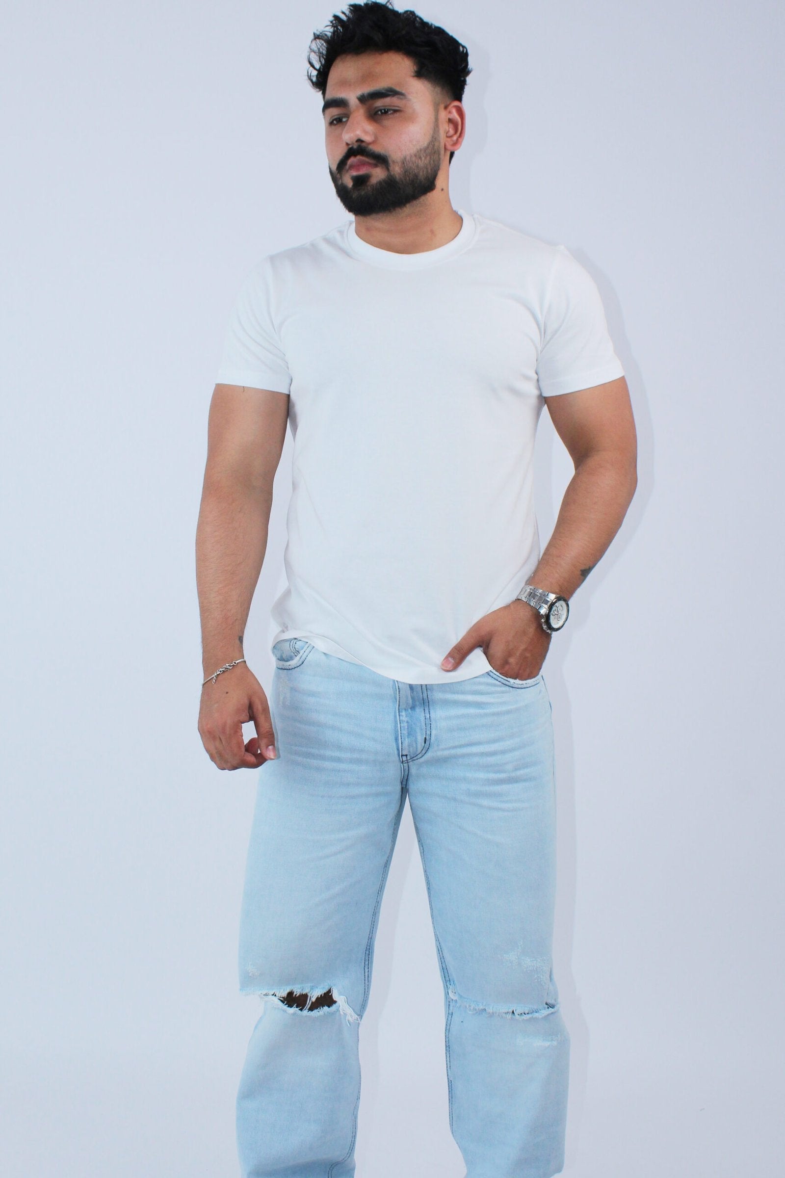 Slim White Regular Fit t-Shirt - Calywer