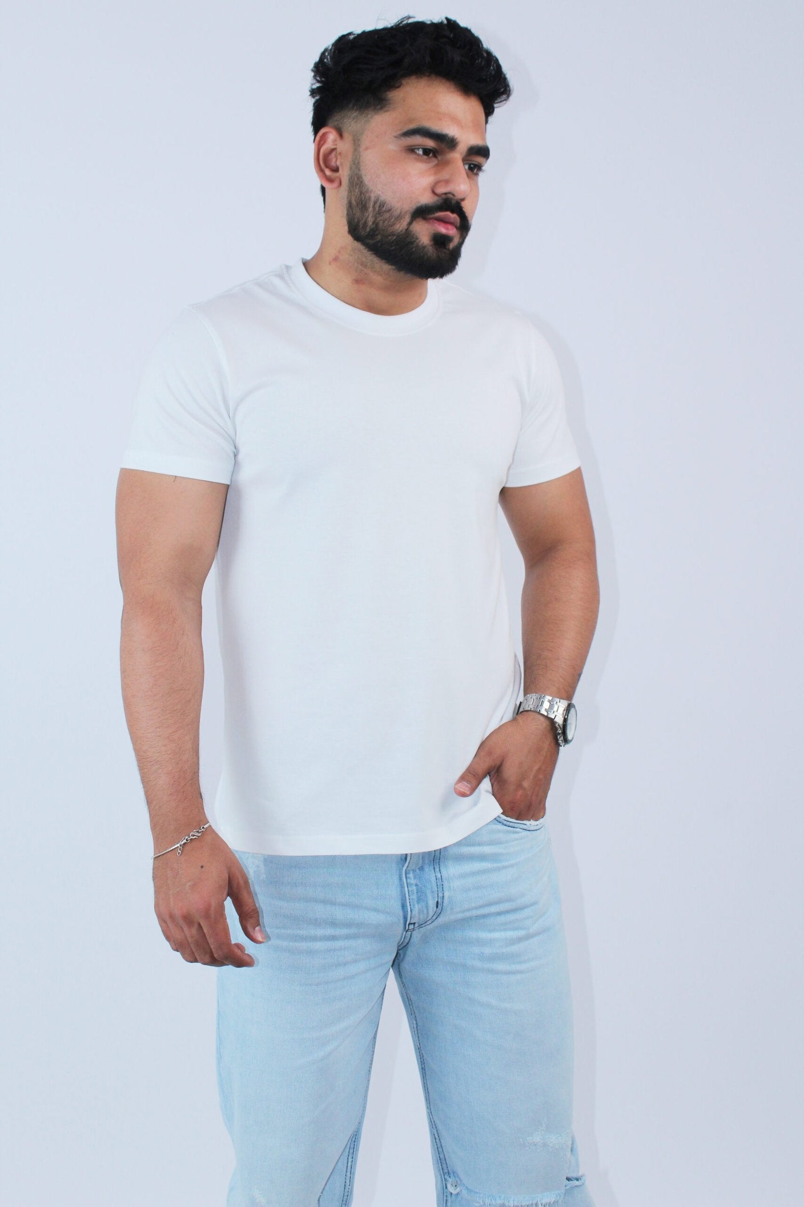 Slim White Regular Fit t-Shirt - Calywer