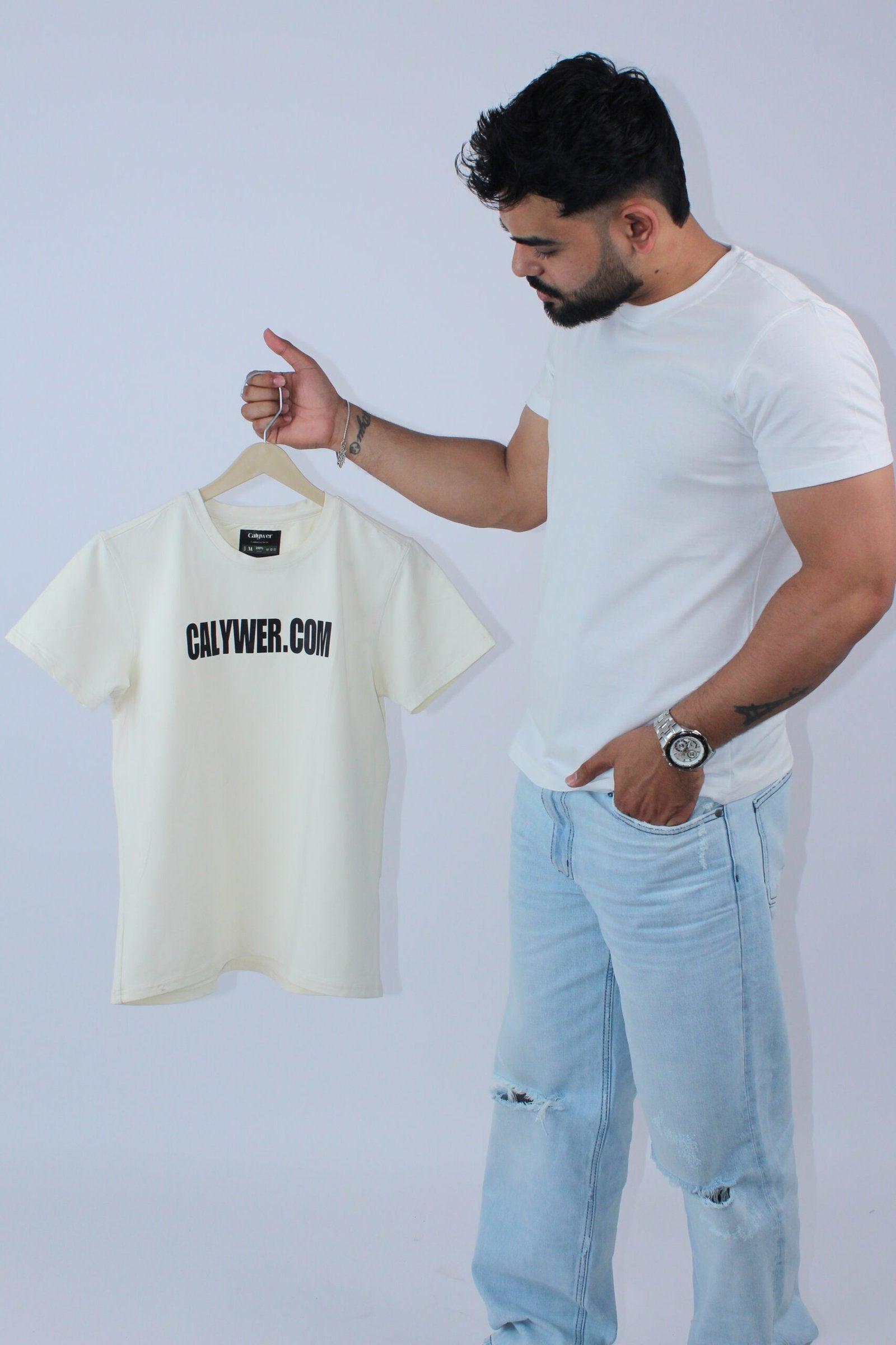 Slim White Regular Fit t-Shirt - Calywer