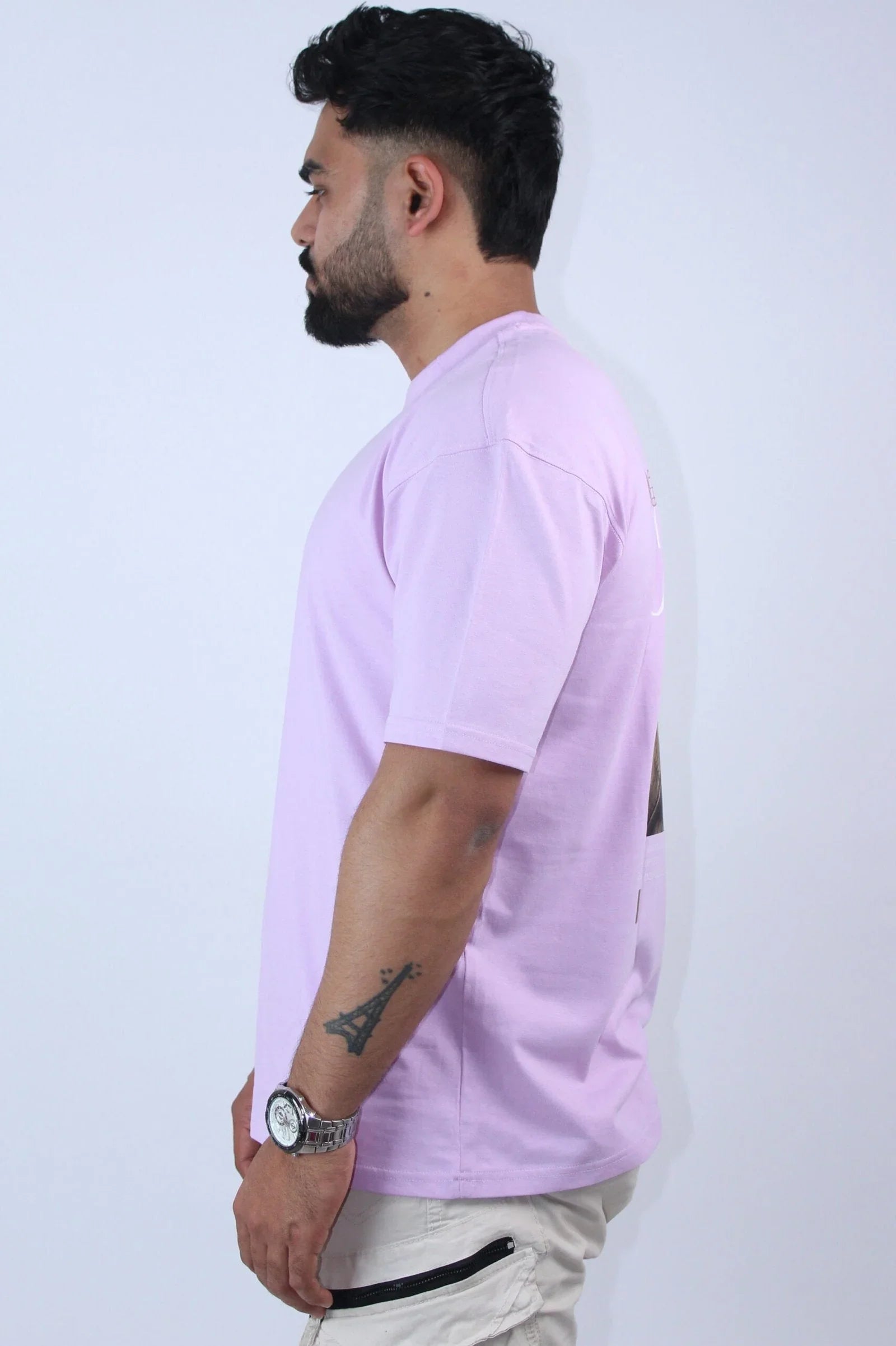 Printed Crew Neck 2-Way Oversized T-Shirt - Calywer