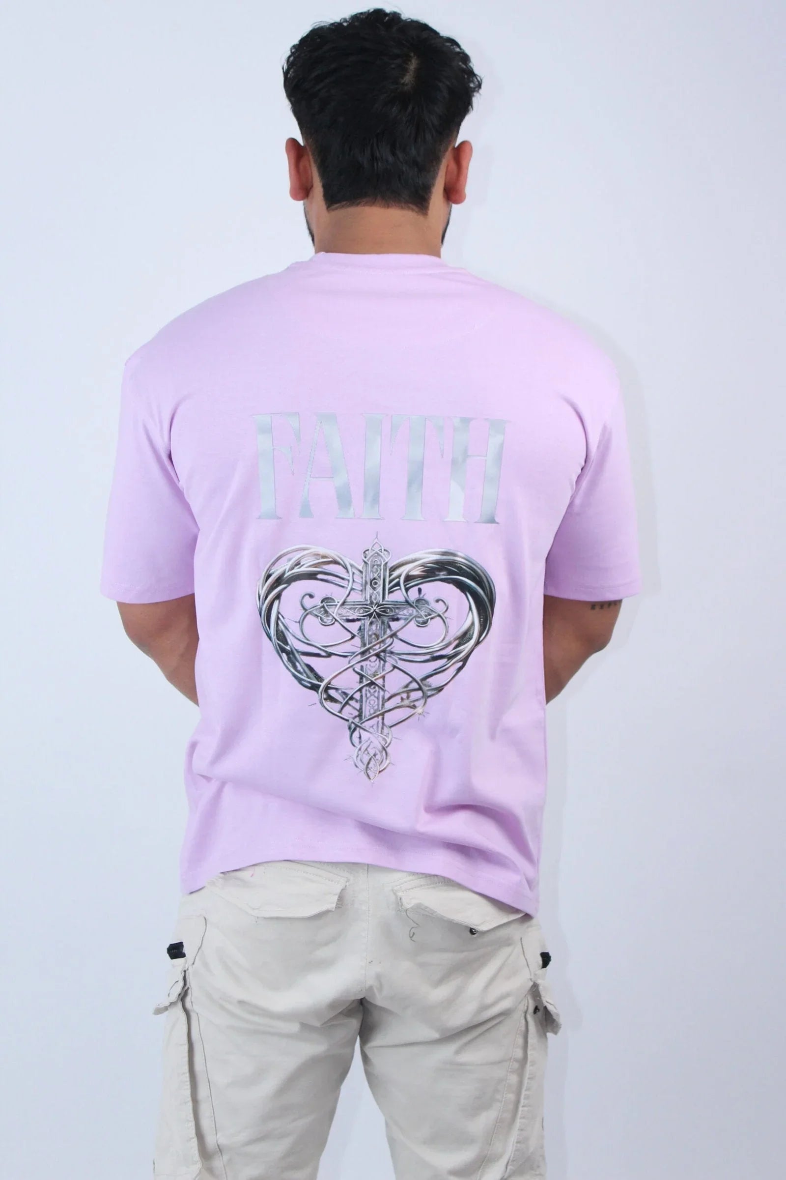 Oversized Fit Lavender Stretch T-Shirt - Calywer