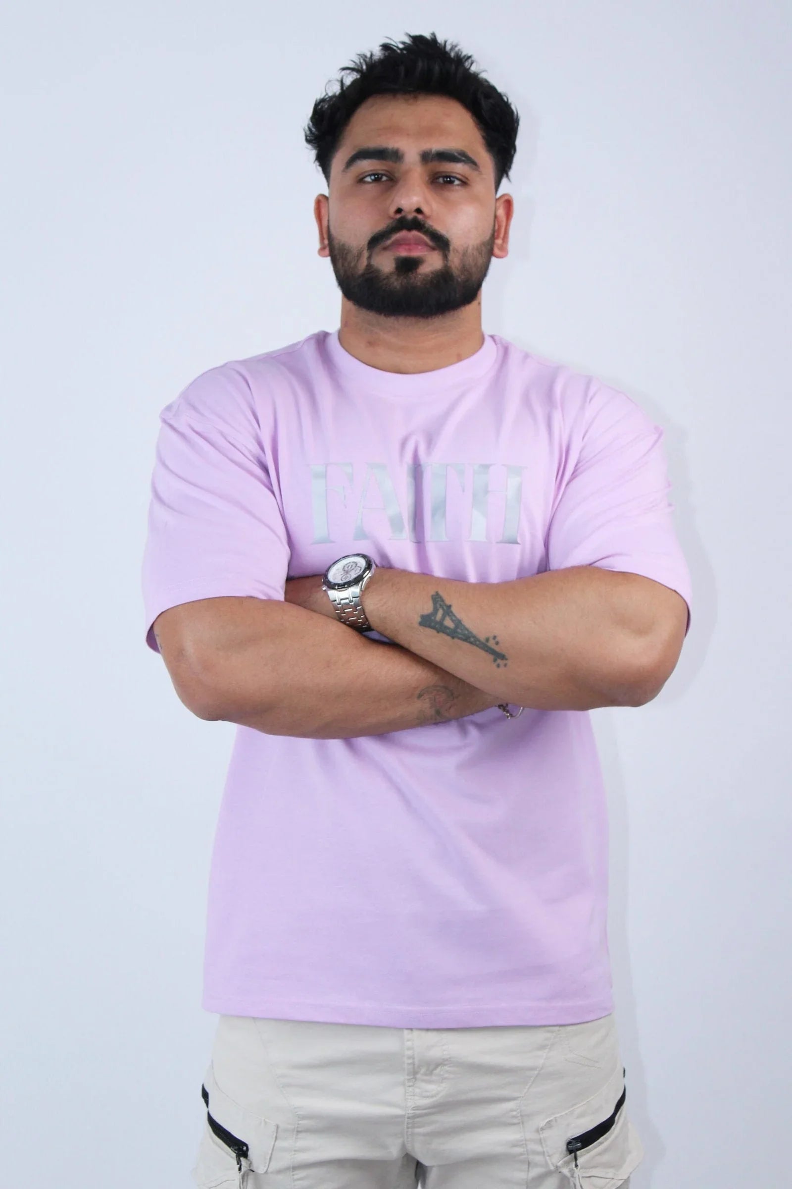 Oversized Fit Lavender Stretch T-Shirt - Calywer