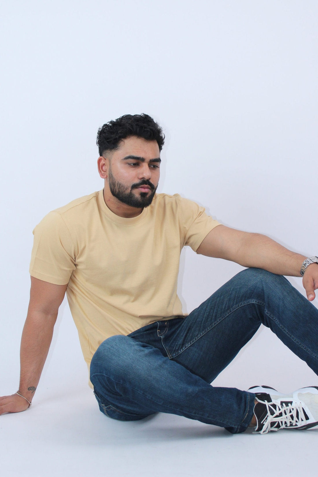 Slim Fit Stretch Beige T-Shirt My Store