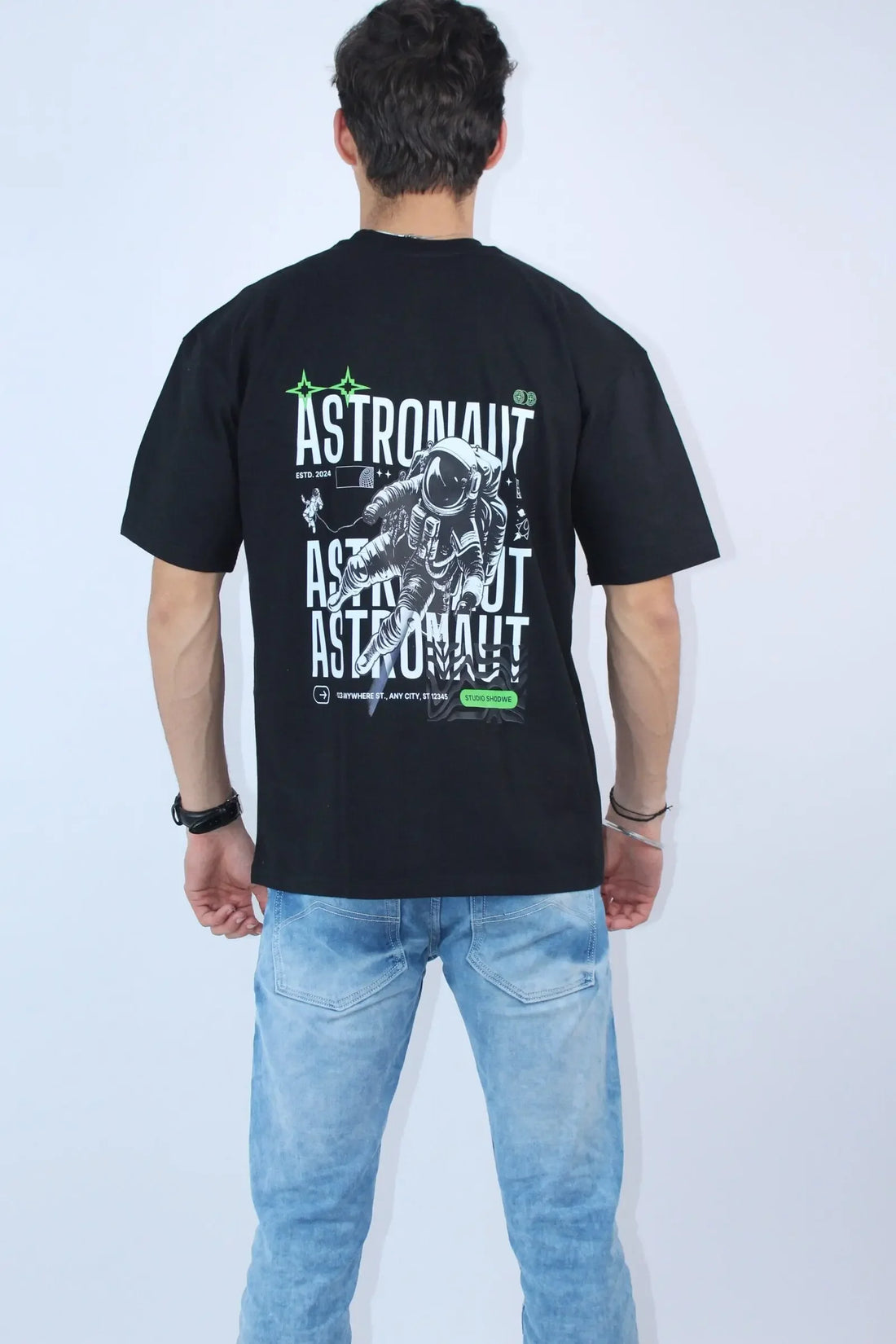 Men's Oversized Solid Black T-Shirt - My Store