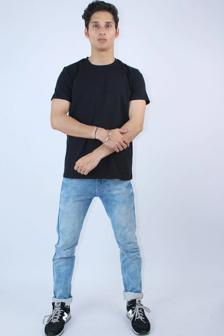 Men's Regular Slim Fit Black T-Shirt My Store