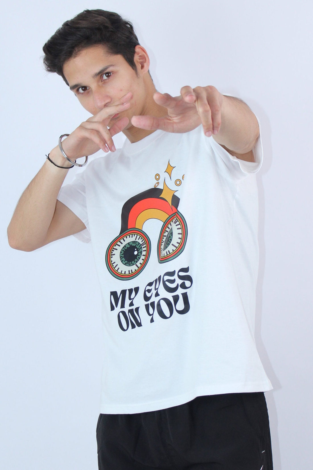 White Regular Slim Fit Printed T-shirt My Store
