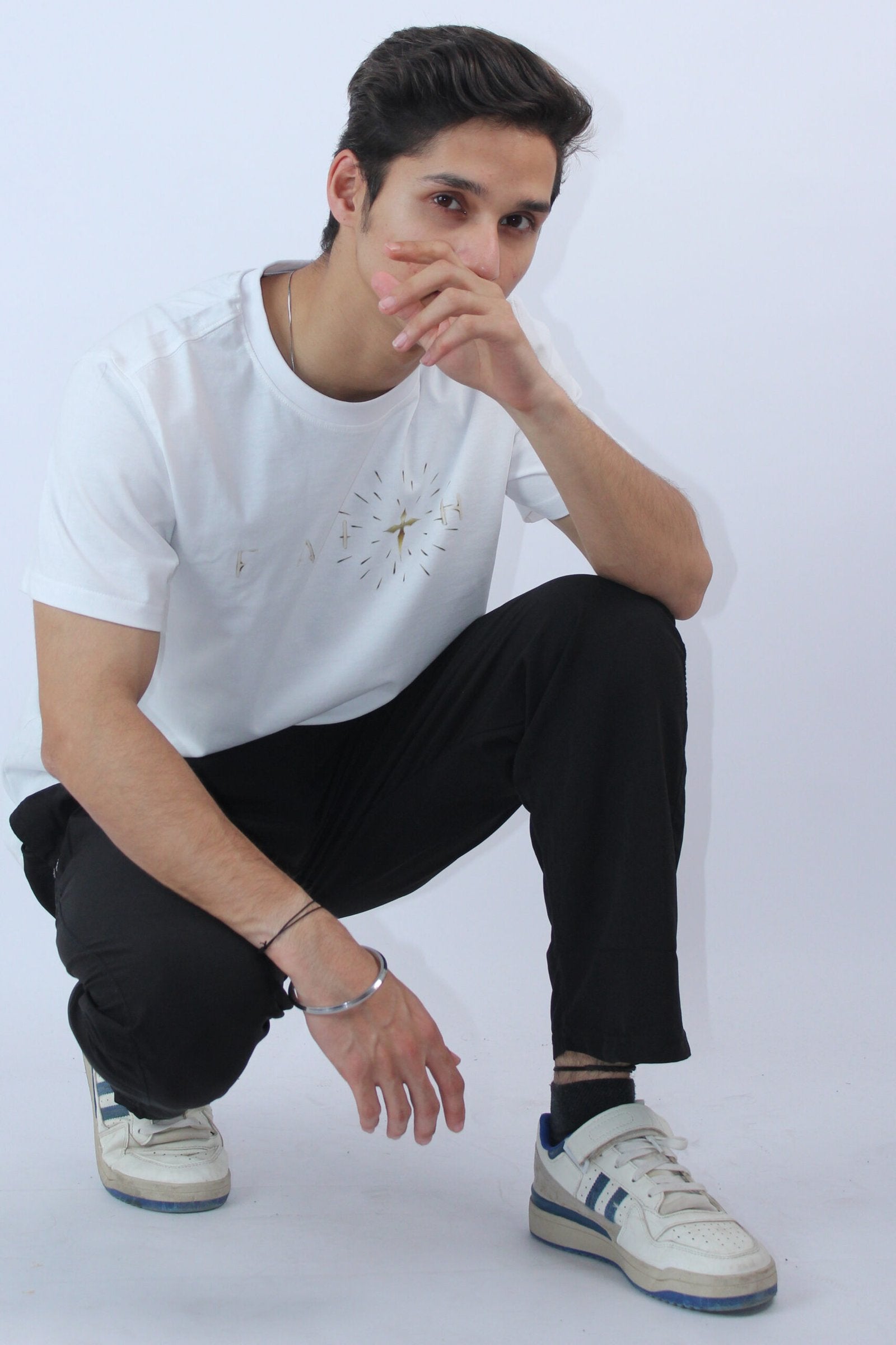 Slim Fit Stretch White T-Shirt for men - Calywer