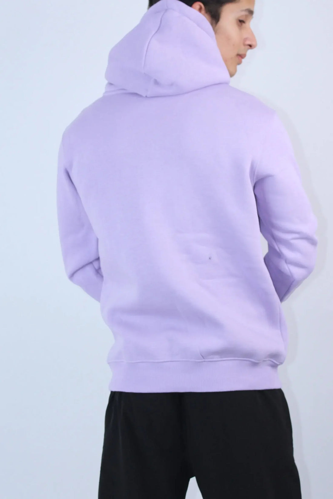 Men's Lavender Solid Relaxed Fit Hoodies - My Store