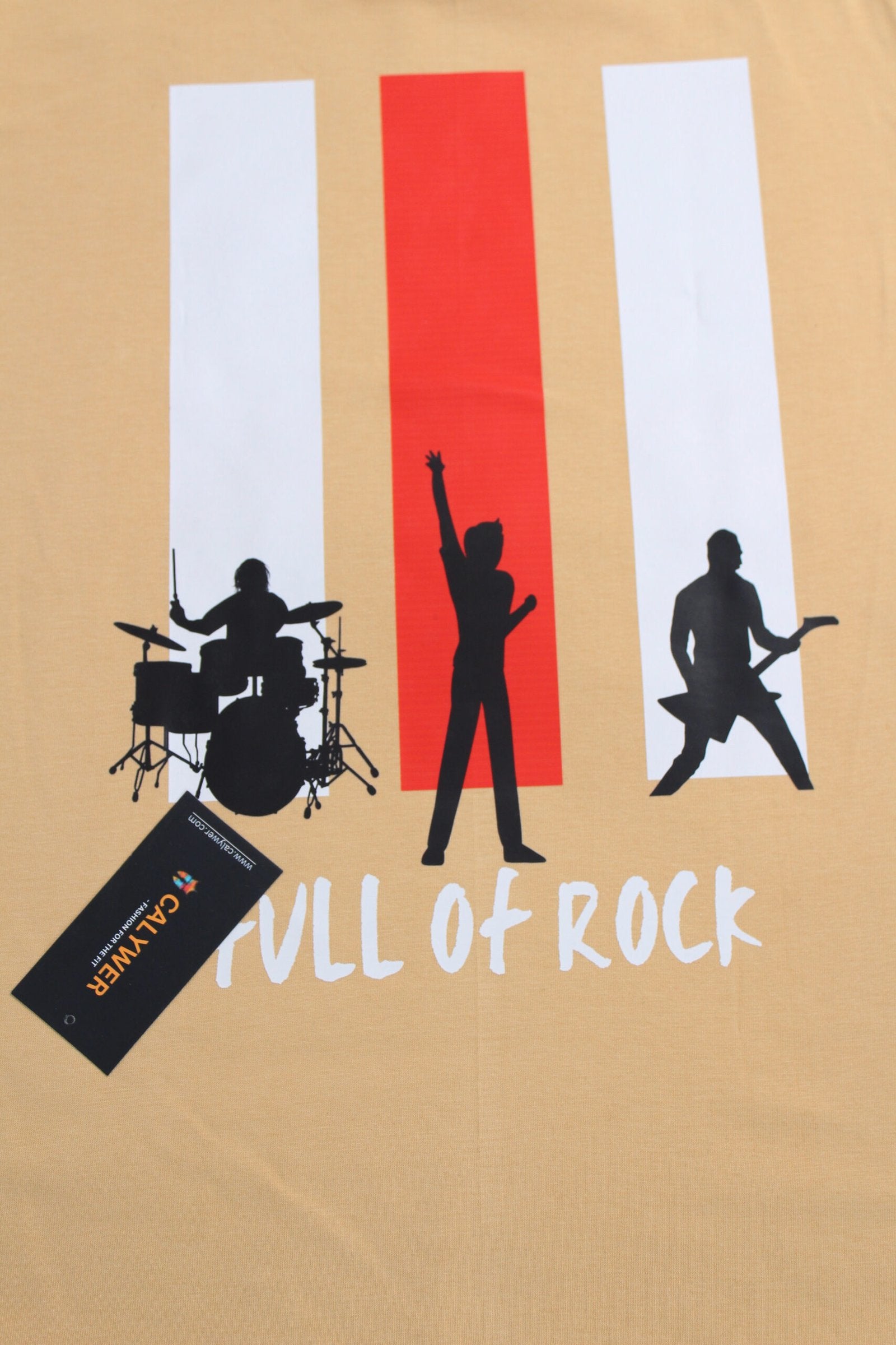 Men's Printed Regular Slim Fit Beige T-Shirt - Calywer