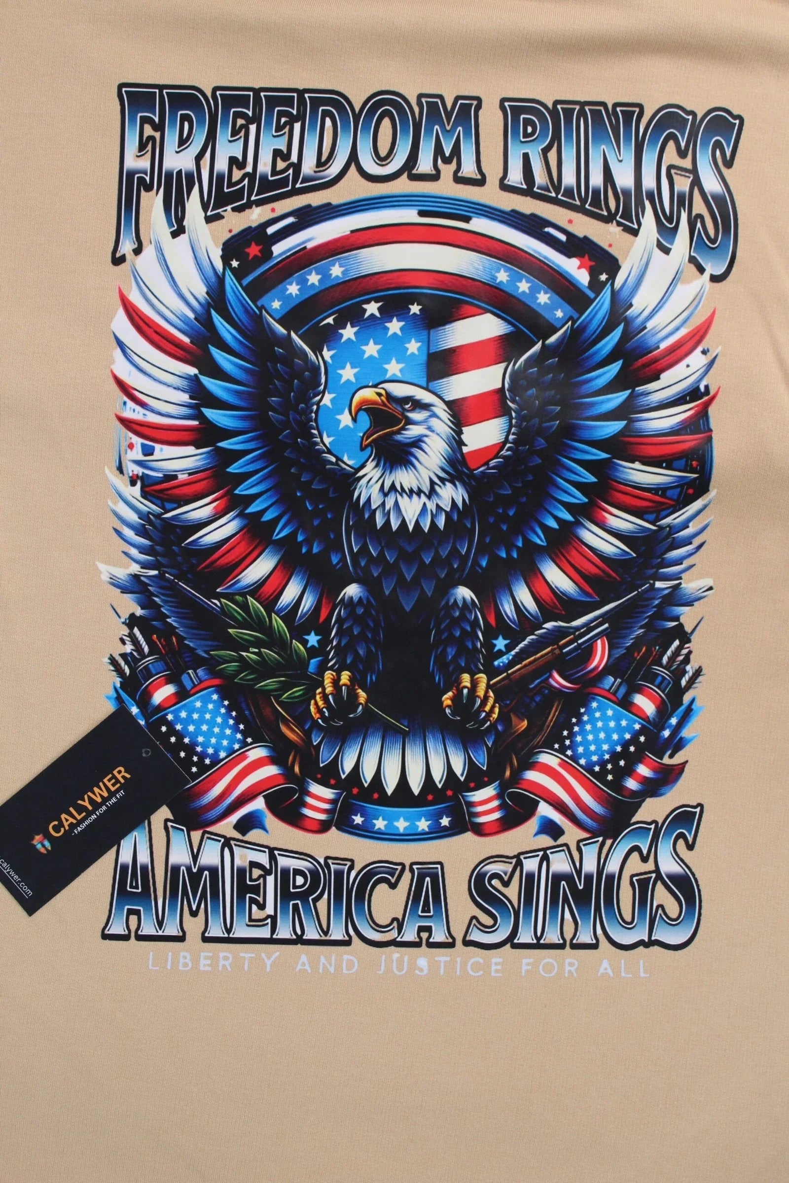 Printed Beige Oversized 2-Way T-Shirt - Calywer