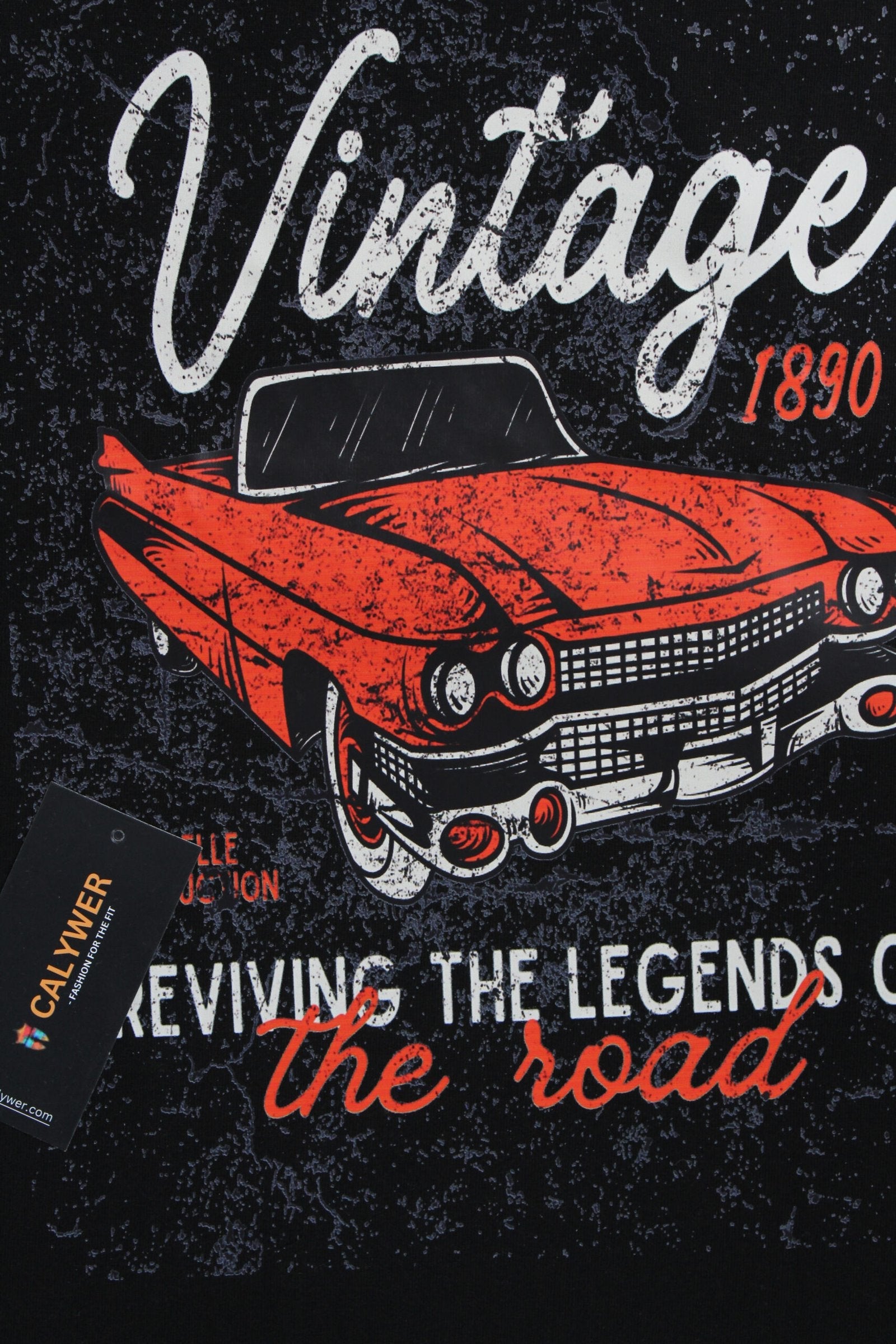 Printed Oversized Fit Solid Black T-shirt - Calywer