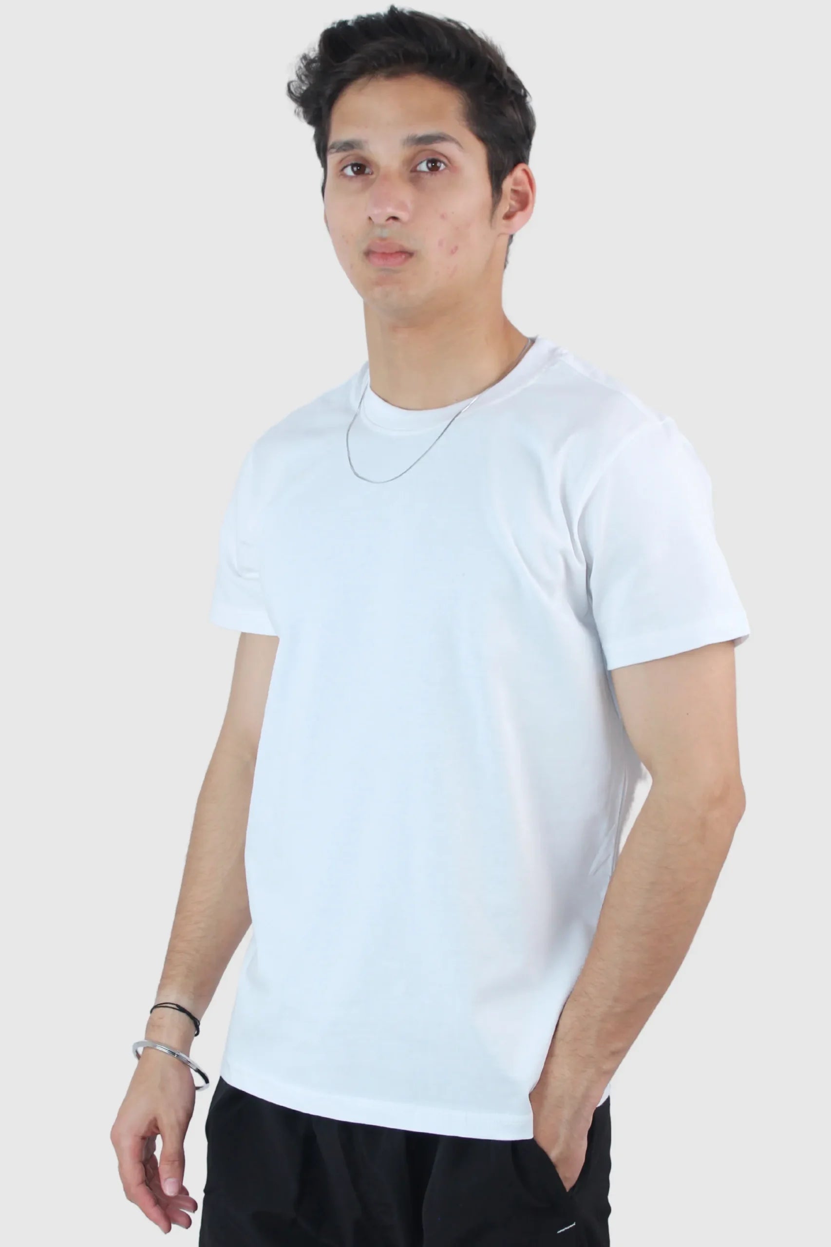 Slim Fit Stretch Black T Shirt For Men - Calywer