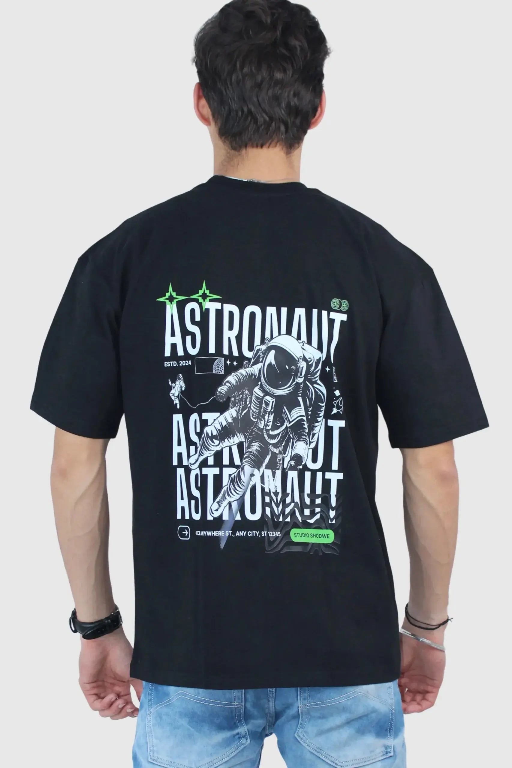 Men's Oversized Solid Black T-Shirt - Calywer