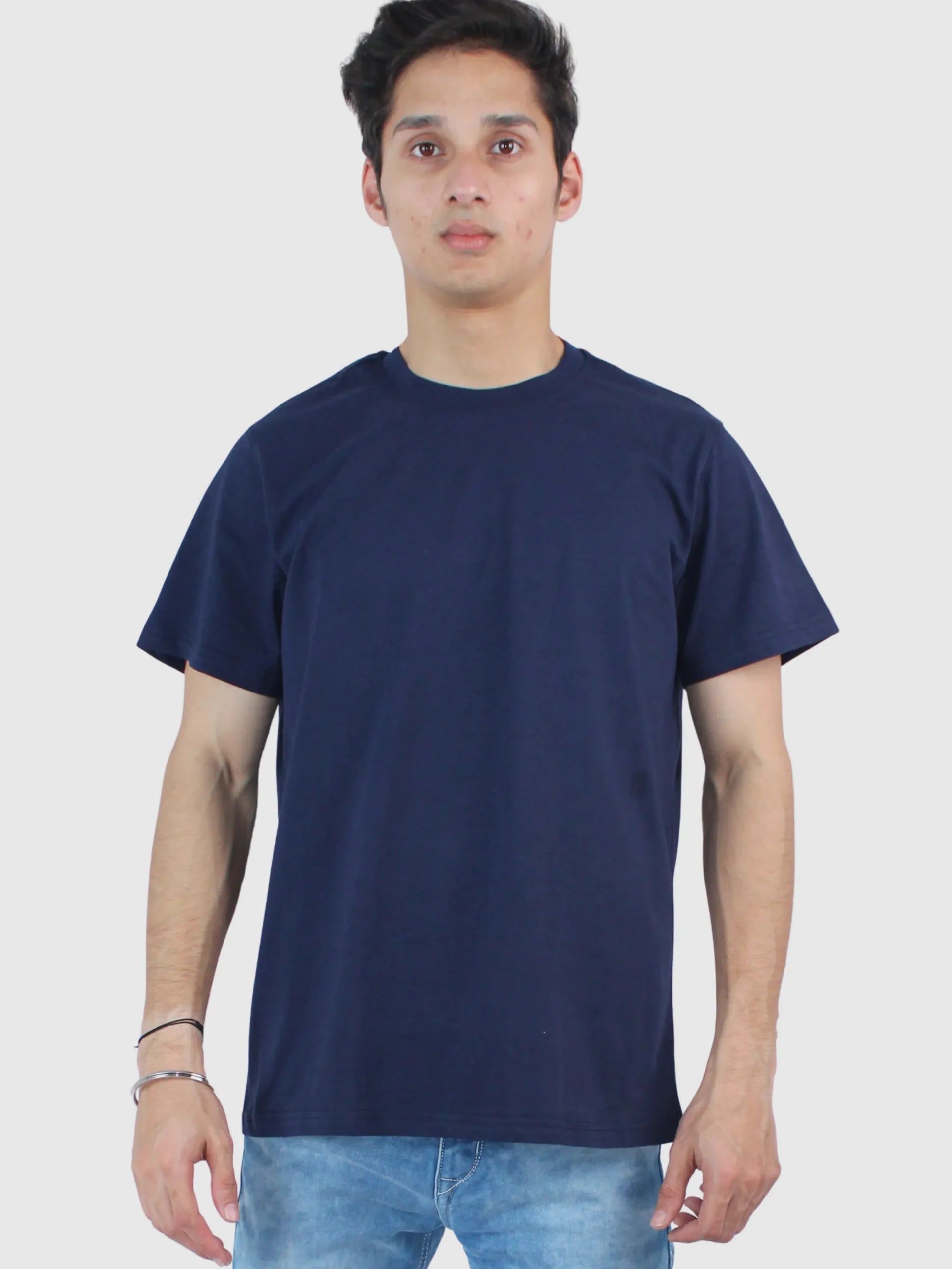 Slim Fit Stretch Black T Shirt For Men - Calywer