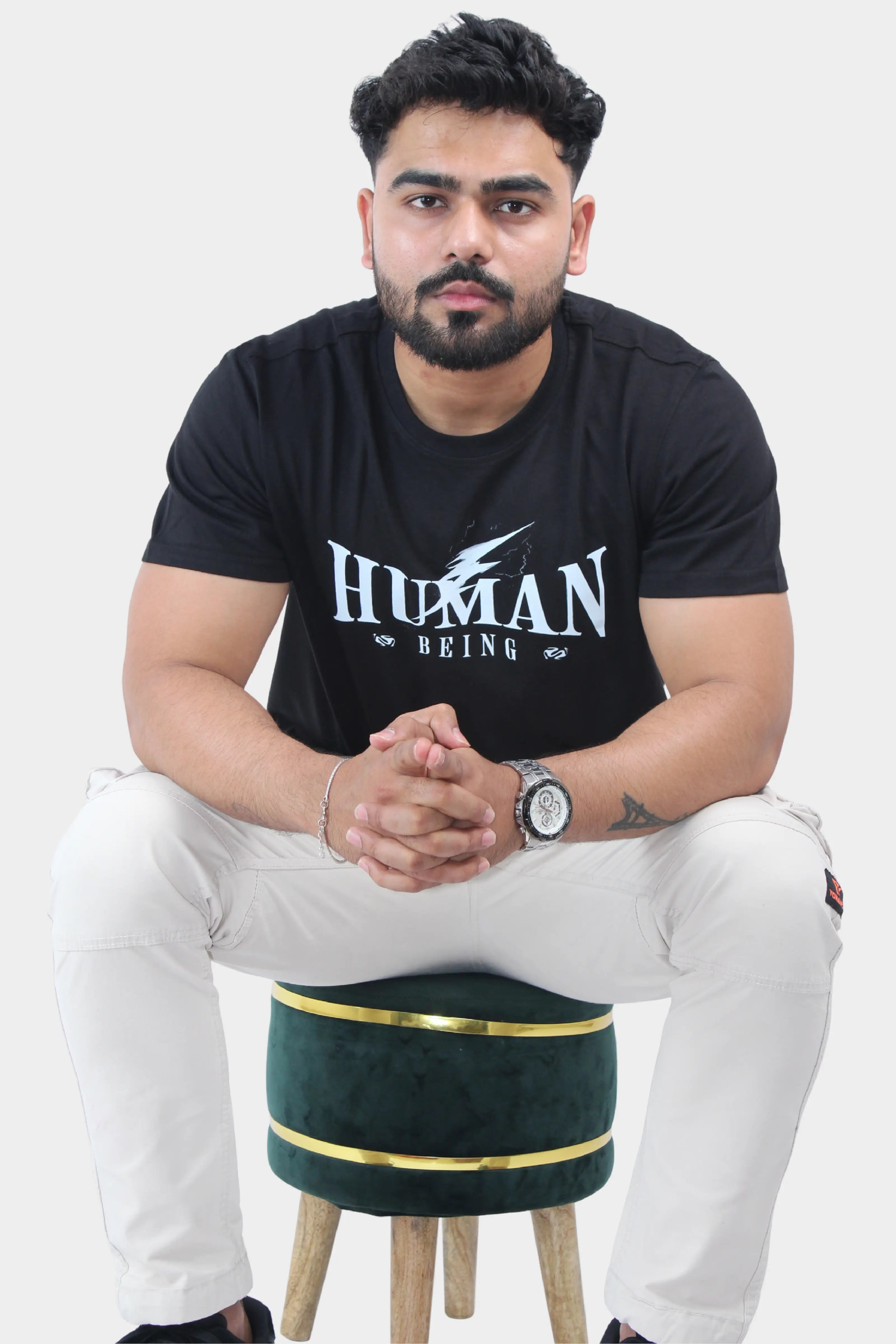 cotton black t shirt for men