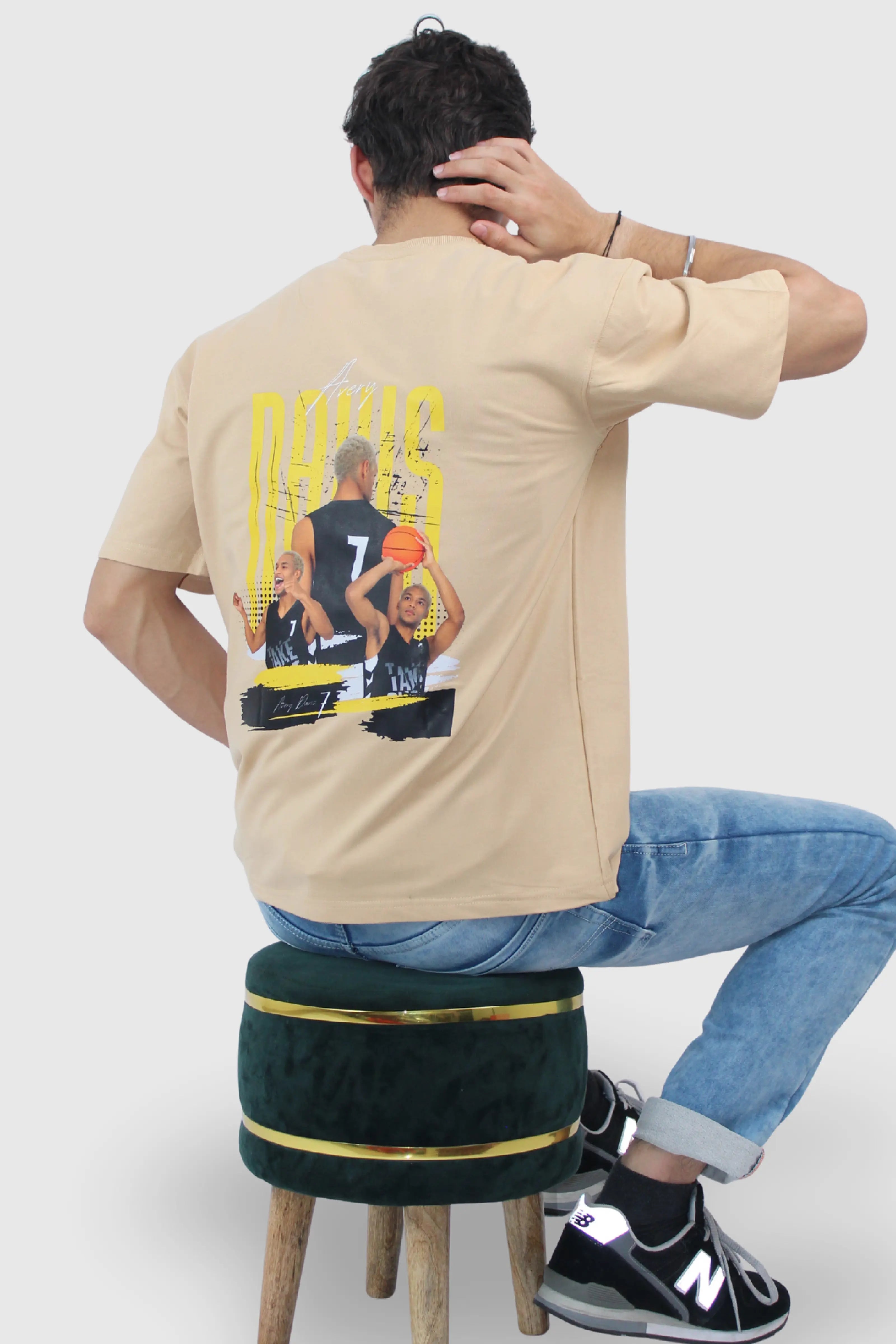 printed beige colour printed t shirt