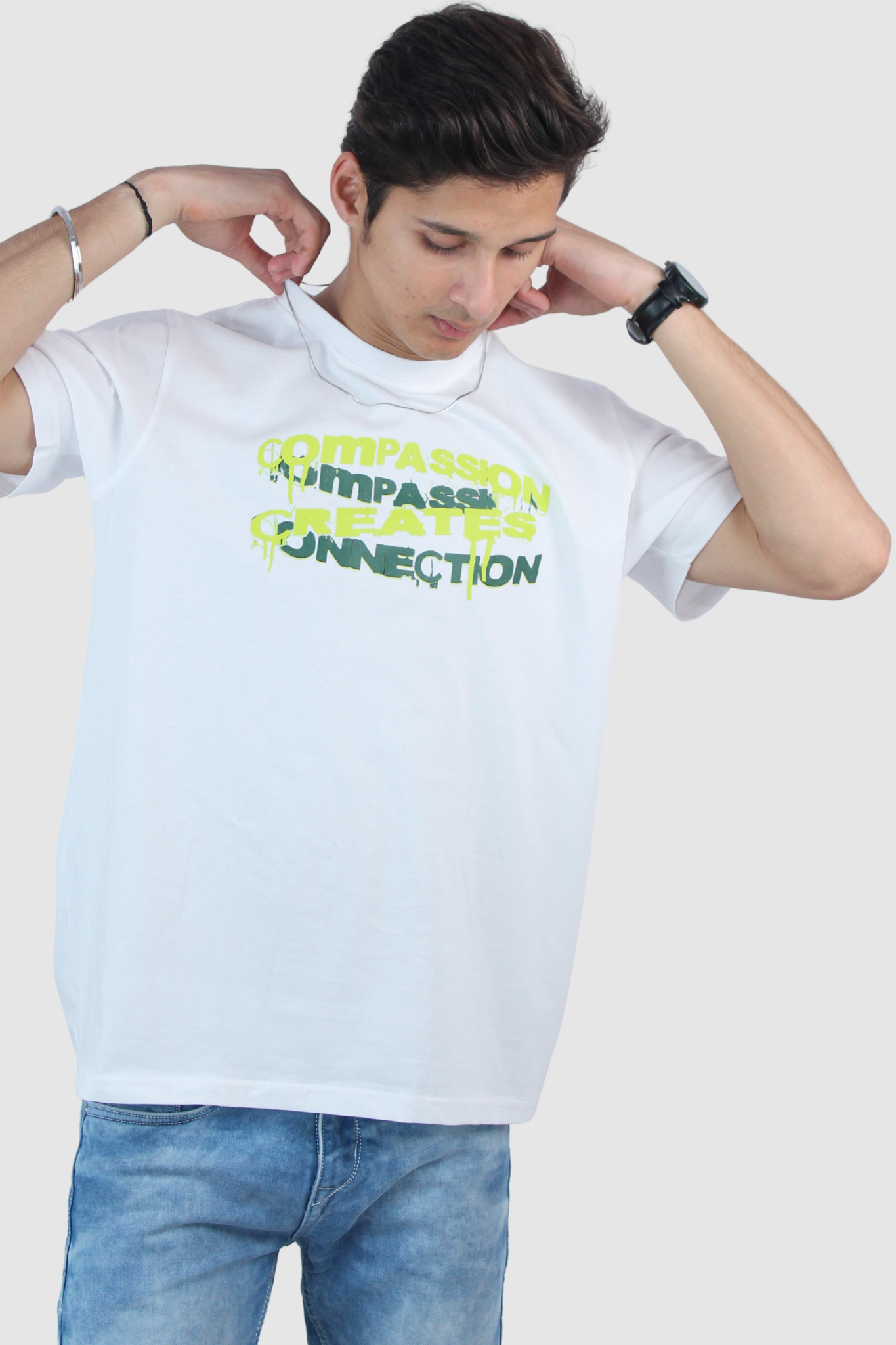 white t shirt for men slim fit cotton t shirt