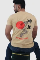 Slim Regular Fit Beige Solid T-Shirt