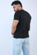 Slim Regular Fit Solid Black T-Shirt