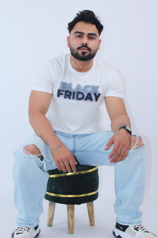 Slim Regular Fit Printed White T-Shirt - Image 3