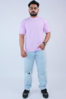 Printed Oversized Fit Lavender T-Shirt