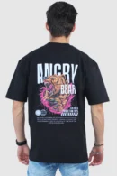 Men's Black Oversized Printed T-Shirt
