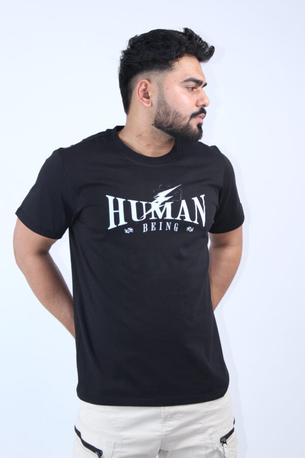 Slim Regular Fit Solid Black T-Shirt - Image 2