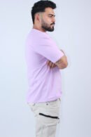 Oversized Fit 2-Way Stretch Lavender T-shirt
