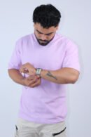 Oversized Fit 2-Way Stretch Lavender T-shirt