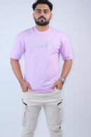 Oversized Fit Lavender Stretch T-Shirt