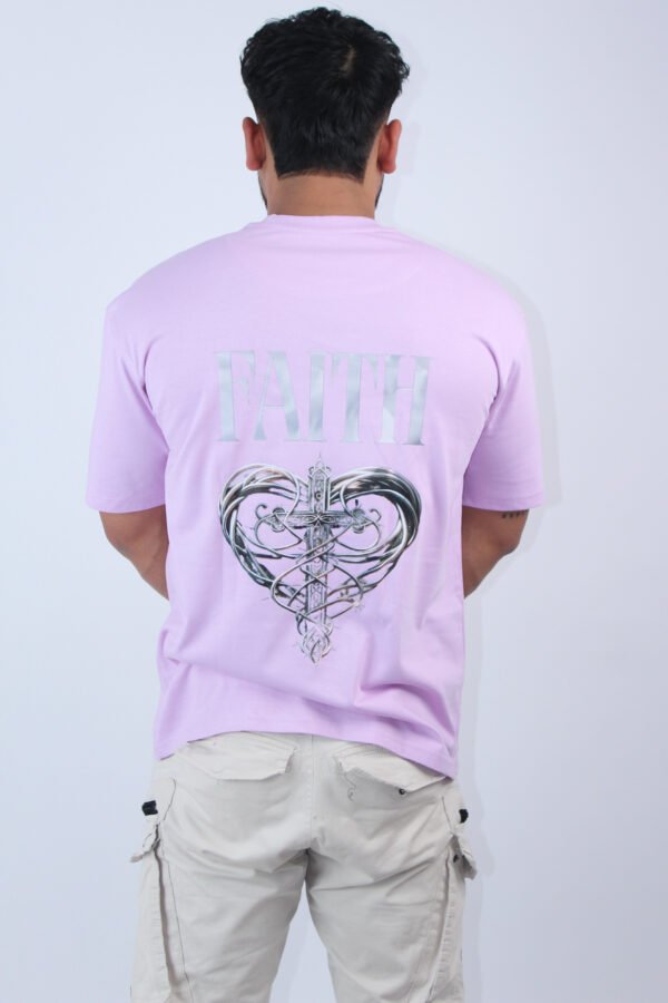 Oversized Fit Lavender Stretch T-Shirt - Image 2
