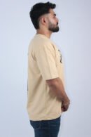 Men's Oversized Printed Beige T-shirt