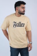 Men's Oversized Printed Beige T-shirt
