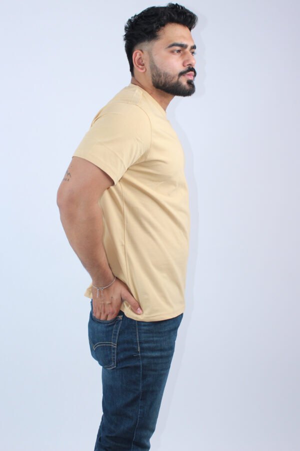 Slim Fit Stretch Beige T-Shirt - Image 2