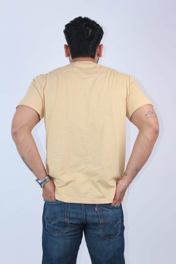 Slim Fit Stretch Beige T-Shirt - Image 3
