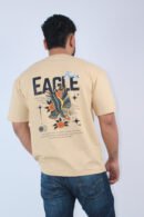Printed Oversized Solid BeigeT-Shirt