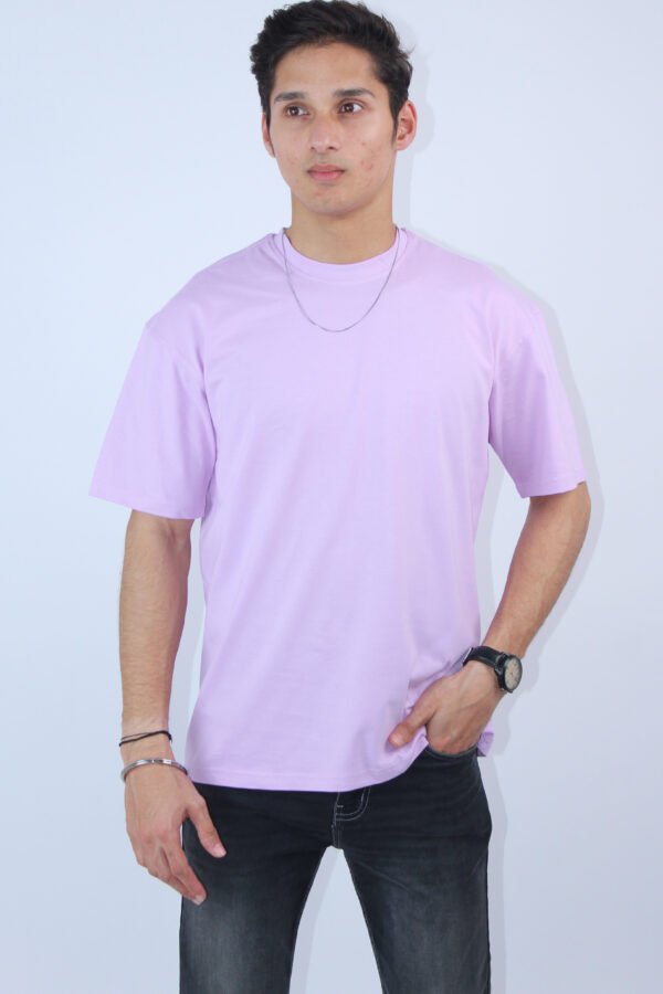 Oversized Lavender 2-Way Stretch T-Shirt - Image 2