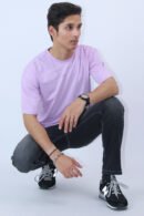 Oversized Lavender 2-Way Stretch T-Shirt