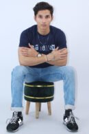 Men's Cotton Navy Blue Slim Fit T-Shirt
