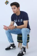 Men's Cotton Navy Blue Slim Fit T-Shirt