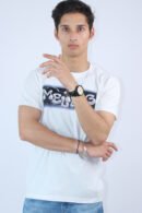 Men's White Printed Slim Fit T-Shirt