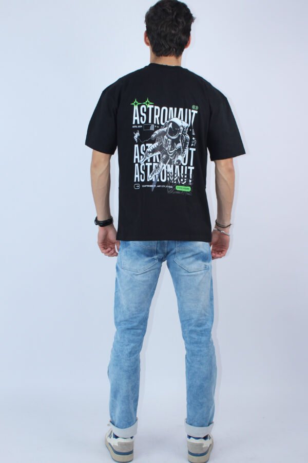 Men's Oversized Solid Black T-Shirt - Image 3