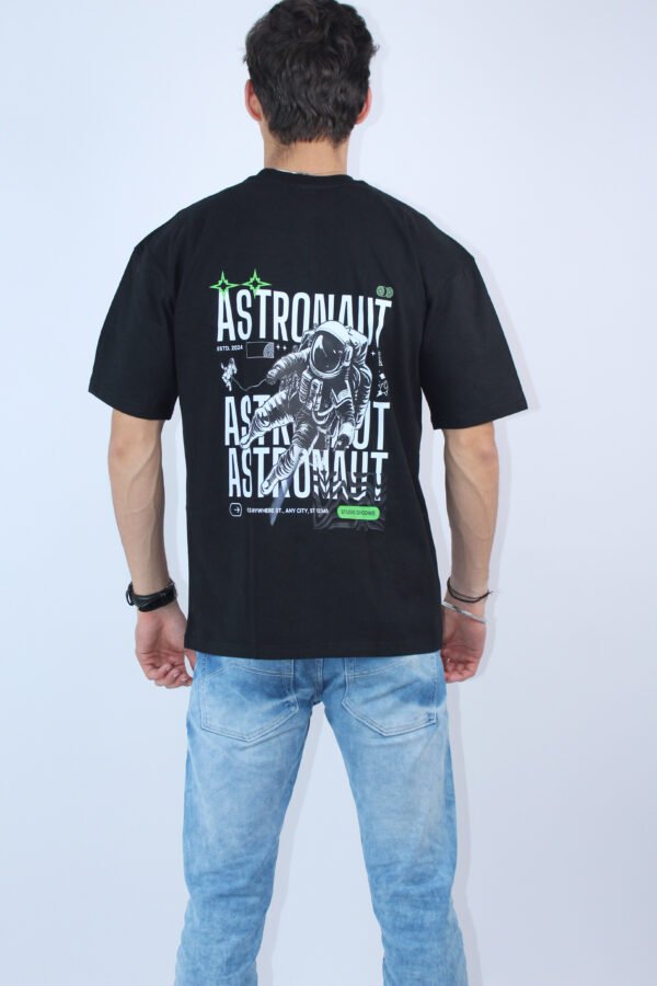 Men's Oversized Solid Black T-Shirt - Image 4