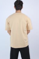 Beige Solid Oversized T-Shirt