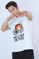 White Regular Slim Fit Printed T-shirt