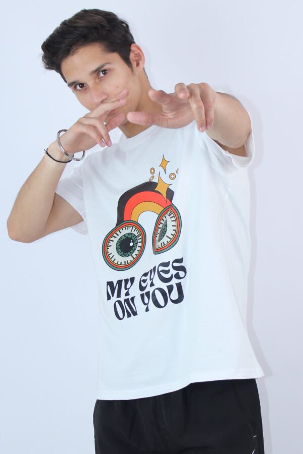White Regular Slim Fit Printed T-shirt - Image 2