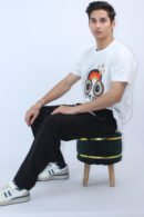 White Regular Slim Fit Printed T-shirt