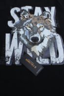 Solid Black Oversized Printed T-Shirt